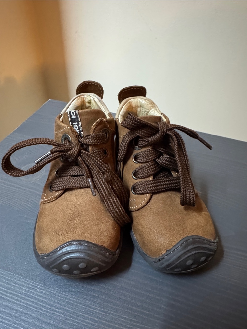 PRIMIGI Baby Boys' SIMMON Lace up Tie Ankle Boots Brown Nubuck Size US 5,EUR 20